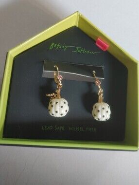 BNWT New Release Halloween Betsey Johnson White Pumpkin Dangle Earrings